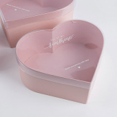 Коробка сердце с прозрачной крышкой Розовый 20,7x18,4x8см