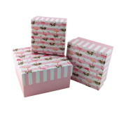 Коробка квадрат Розовый фламинго 11,5х11,5х6,3см 1 штука