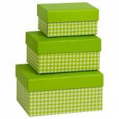 Коробка прямоугольник Клетка зеленый 1 штука 10,5х8х5,5см