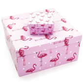 Коробка квадрат Грация фламинго Розовый 10х10х5см 1 штука