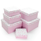 Коробка квадрат Нежные единороги Розовый 15х15х5см 1 штука
