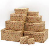 Коробка Крафт прямоугольник Цветочный принт 1 штука 6,5х5х3см