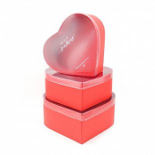 Коробка сердце с прозрачной крышкой Флора Красный 23х20,7х8,5см 1 штука