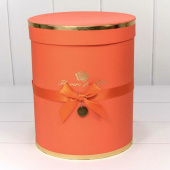 Коробка цилиндр Золотая роза Оранжевый 11х15,5см 1 штука