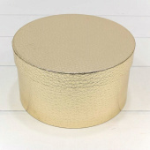 Коробка цилиндр Текстура кожи Золото металлик 14х7,5см 1 штука