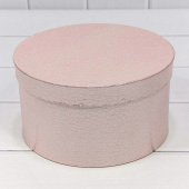 Коробка цилиндр Текстура кожи Розовый металлик 14х7,5см 1 штука