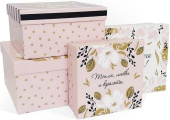 Коробка квадрат Женская коллекция Светло-розовый 21х21х11см