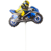 Шар фольга мини Мотоциклист синий