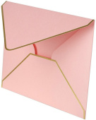 Конверты с золотой каймой 250 г Розовый 13 8х19см 5шт