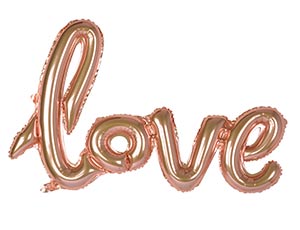 Шар фольга Буквы надпись LOVE Золото розовое Rose Gold ВЗ 104л (уп4)
