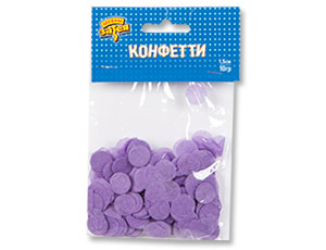 Конфетти Круг тишью 1,5см Сиреневое 10г
