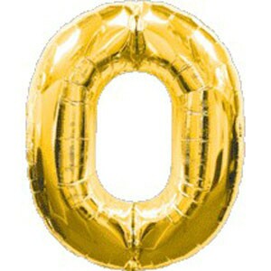 Шар фольга Цифра 16"/КА Золото "0"