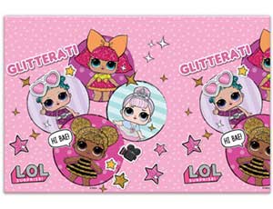 Скатерть ПЭТ 120х180см Куклы ЛОЛ