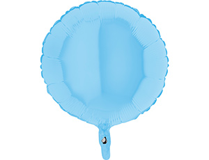 Шар фольга без рисунка 18'' круг Голубой Blue пастель GR