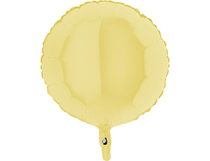 Шар фольга без рисунка 18'' круг Желтый Yellow макарунс GR