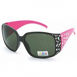 Очки карнавальные со стразами черный розовый