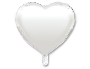 Шар фольга без рисунка 18" ВЗ сердце металлик Серебро Silver
