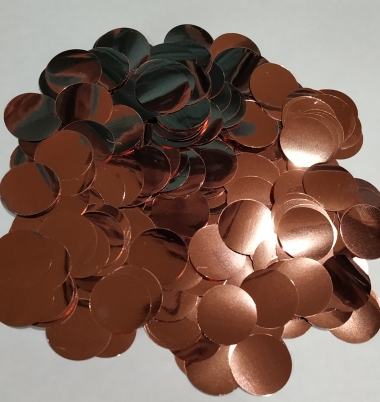Конфетти Круг фольга 1,5см Золото розовое 50г
