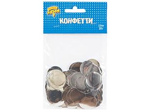 Конфетти Круг фольга 2,5см Серебро 20гр