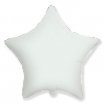 Шар фольга без рисунка 18'' звезда Белая White металлик AG