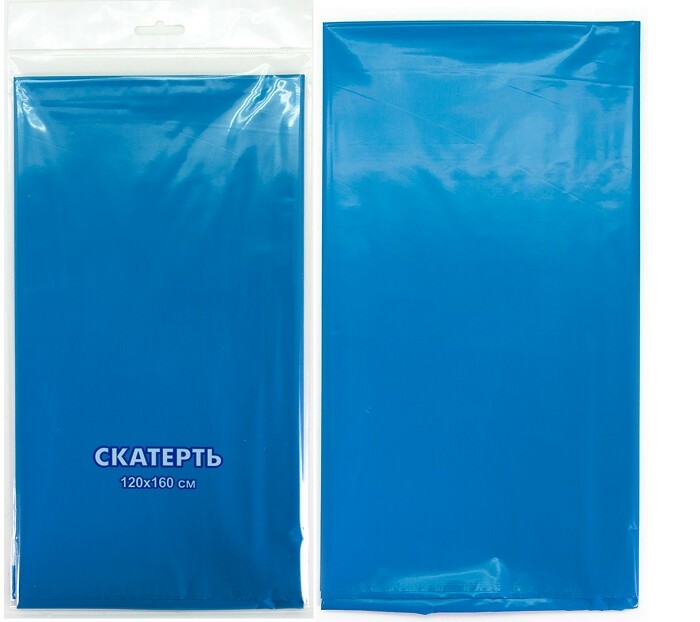 Скатерть ПЭТ однотонная 120х160см Голубой