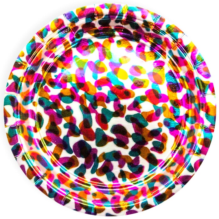 Тарелки бумага 180мм голография Калейдоскоп уп6