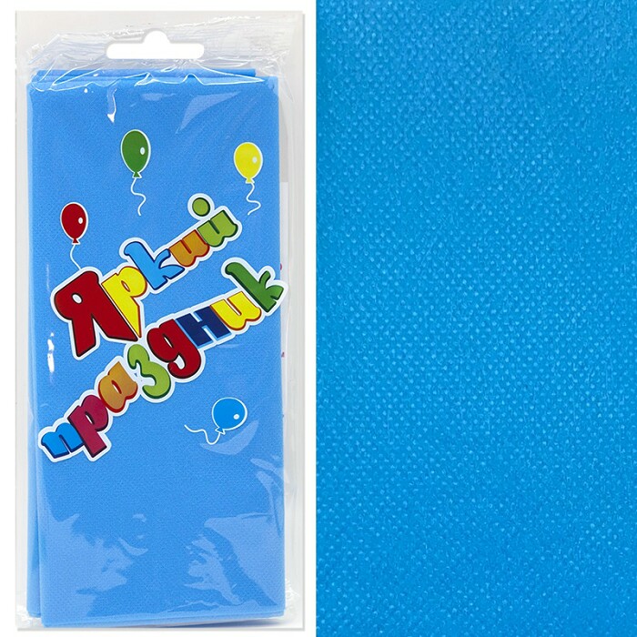 Скатерть ПЭТ однотонная 120х140см Голубой Яркий праздник