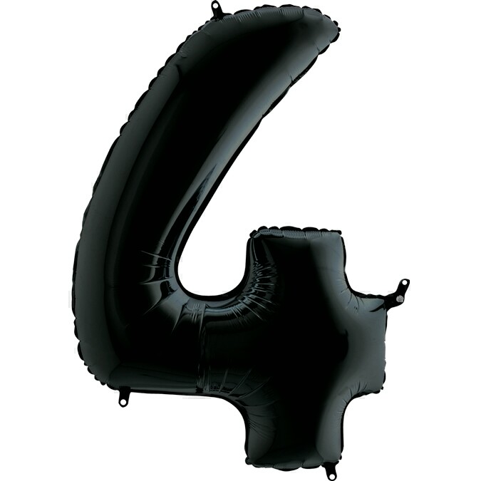 Шар фольга Цифра 40" GR Черный "4"
