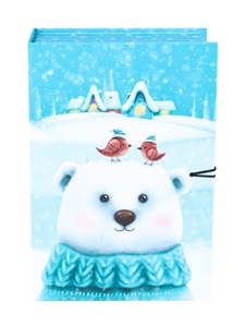 Коробка книга Белый мишка 13,5х20х6см