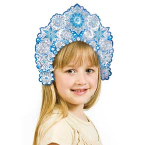 Кокошник бумага из снежинок (10шт)