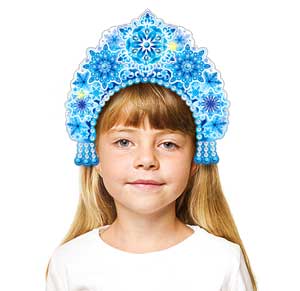 Кокошник бумага из снежинок (10шт)