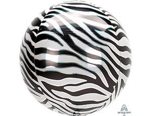 Шар фольга Сфера 3D Deco Bubble 16" Зебра Сафари An