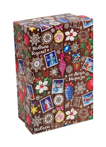 Коробка прямоугольная Новогодняя почта 19х12х7,5см