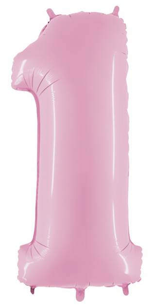 Шар фольга Цифра 40" Fm Розовый Pink "1" 1207-4762 (упак)