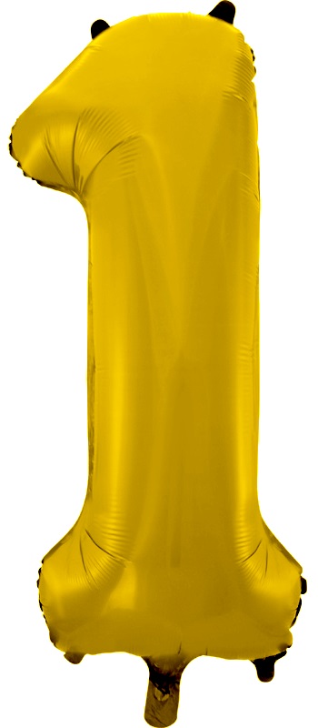Шар фольга Цифра 34"/FL Золото "1"