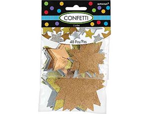 Конфетти фольга Звезды блеск 5-8см (уп48)