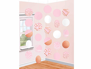 Гирлянда подвеска 150см Круги Rose Gold Blush (уп5) 