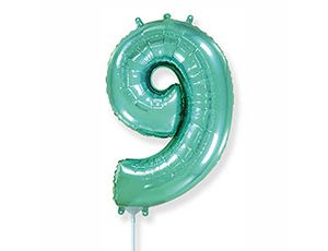 Шар фольга Цифра 16"/Fm Бирюзовая Turquoise "9"