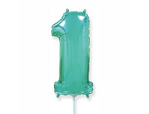 Шар фольга Цифра 16"/Fm Бирюзовая Turquoise "1"