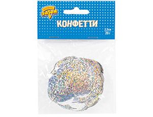 Конфетти Круг фольга 2,5см Серебро 20г