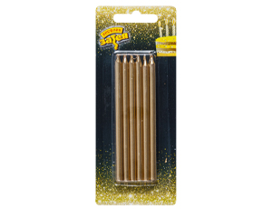 Свечи набор Золотые 10см (уп12) ВЗ