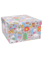 Коробка квадрат Зимние единороги 15,5х15,5х9см 