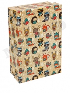 Коробка прямоугольник Новогодние зверята 15х10х5см
