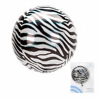 Шар фольга Сфера 3D Deco Bubble 16" Зебра Сафари An