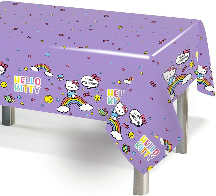 Скатерть ПЭТ 120х180см Hello Kitty Сиреневый