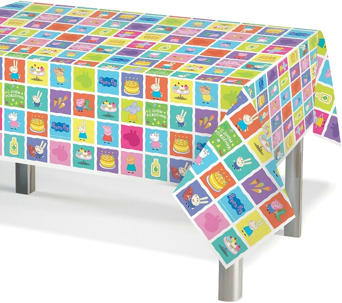 Скатерть ПЭТ 120х180см Свинка Пеппа