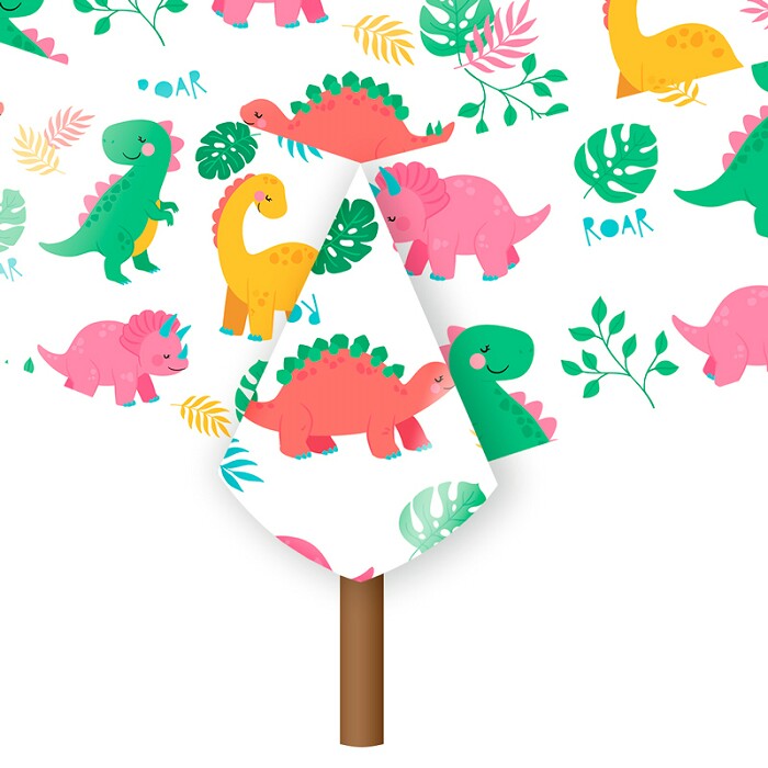 Скатерть ПЭТ 130х180см Милые Динозаврики ВС