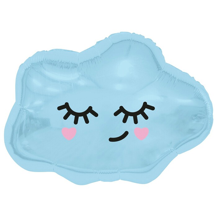 Шар-фигура 26" 65*60 см, фольга Облако спящее голубое