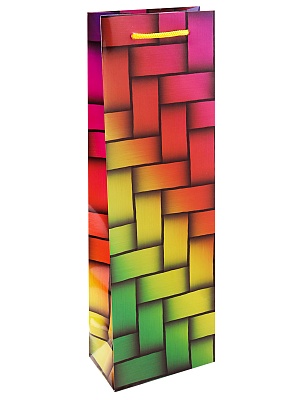 Пакет под бутылку 12x36x8,5см Яркие краски
