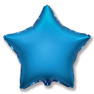 Шар фольга без рисунка 18" Fm звезда металлик Синий Blue